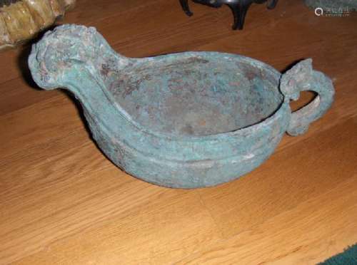 Chinese bronze vessel, washer