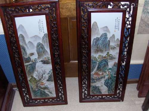 Chinese a pair of plaques. Republic.