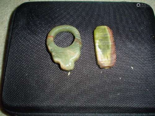 Two Chinese han or older jade carving.