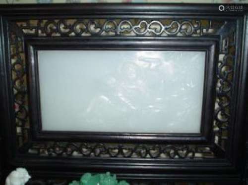 Chinese large jade panel.