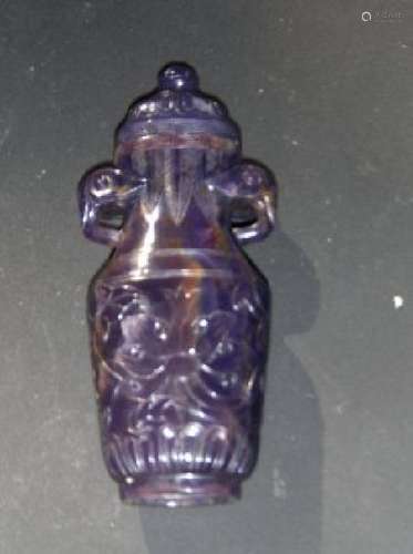 Chinese puple crystal Qing vase.