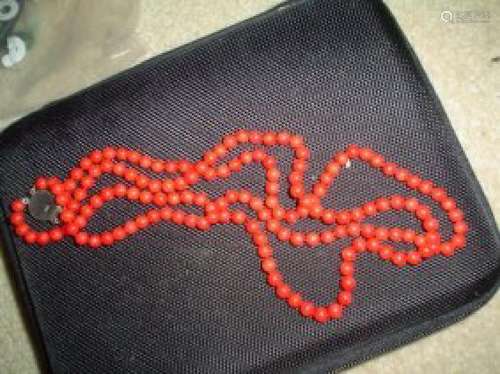 Chinese coral necklace.