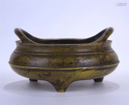 CHINESE COPPER ROUND CENSER