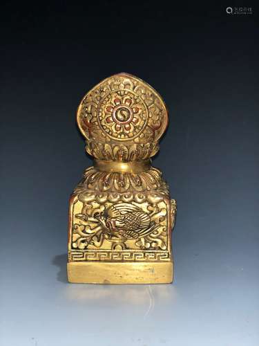 Gilt Bronze Seal With Yongle Mark