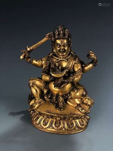 Gilt Bronze figure of Four Armed Mahakala