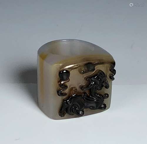 A Carved Agate Ring