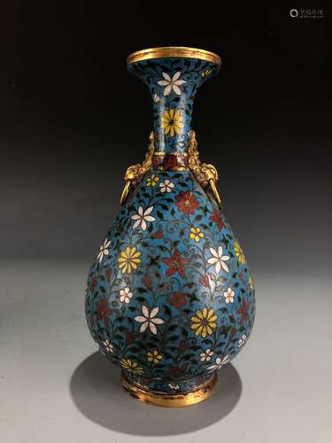 Cloisonne Enamelled Pear Vase with Mark