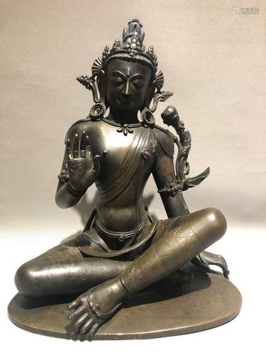 A Large Bronze Figure Of Buddha