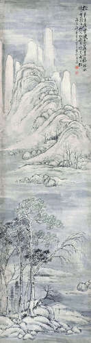 王宫午 1866年作 山水 镜片 设色纸本