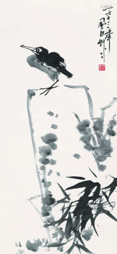蒋凤白 1973年作 花鸟 立轴 水墨纸本