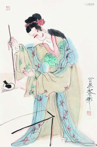 杨春华 2005年作 人物 镜片 设色纸本