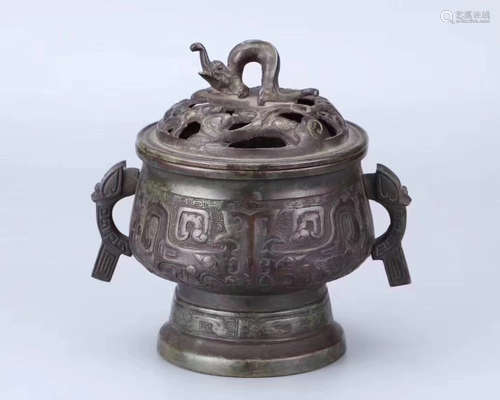 ANCIENT BRONZE INCENSE BURNER