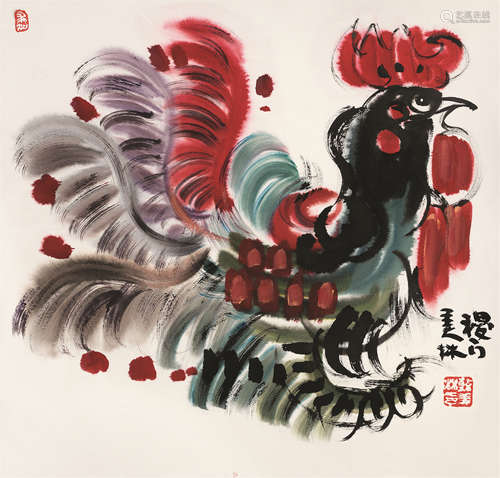 韩美林（b.1936） 大吉 镜心 设色卡纸