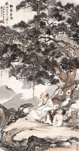 吴观岱（1862～1929） 1909年作 松风茗熟 立轴 设色纸本
