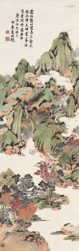 夏敬观（1875～1953） 山水 立轴 设色纸本