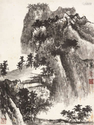 谢稚柳（1910～1997） 山水 立轴 水墨纸本