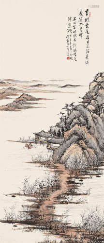 吴观岱（1862～1929） 1921年作 山水 立轴 设色纸本