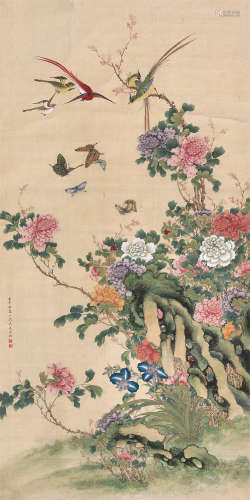 沈贞（1814～1856） 春色 立轴 设色绢本