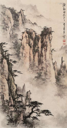 董寿平（1904～1997） 山水 镜框 设色纸本