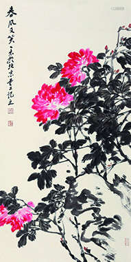 李文亮（b.1960） 春风又笑 镜片 设色纸本
