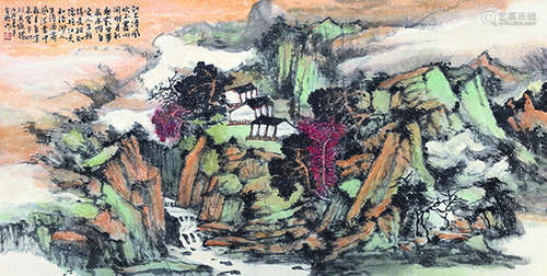 李金鹏（b.1948） 江上清风 镜片 设色纸本