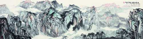 王爱忠（b.1956） 大岳行云 镜片 设色纸本
