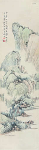 任预（1853～1901） 山水 立轴 设色纸本