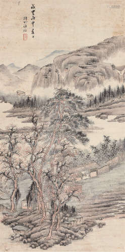 汪昉（1799～1877） 山水 立轴 设色纸本
