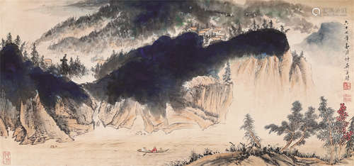 匡时（b.1925） 山水 镜片 设色纸本