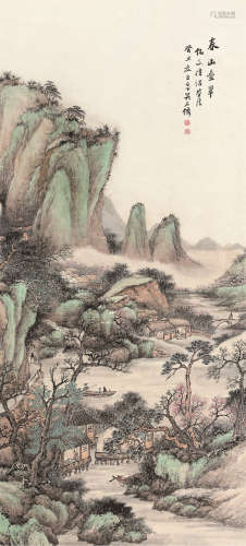 吴石僊（1845～1916） 山水 立轴 设色纸本