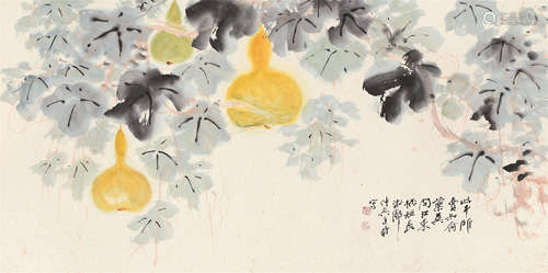 匡时（b.1925） 葫芦 立轴 设色纸本