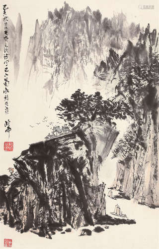 秦岭云（1914～2008） 巴山蜀水 立轴 设色纸本