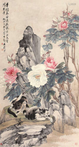 程璋（1869～1938） 富贵白头 立轴 设色纸本