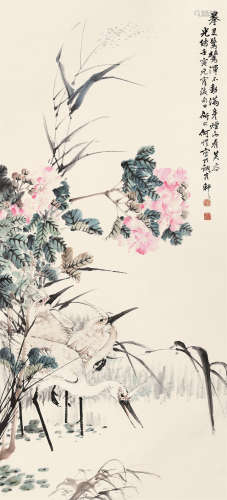 何煜（1852～1928） 花鸟 立轴 设色纸本
