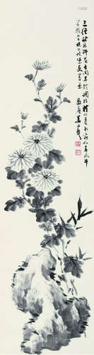 姜丹书（1885～1962） 菊石图 镜片 水墨纸本