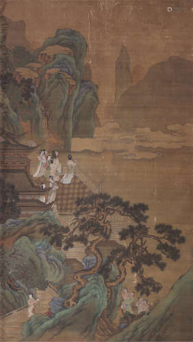 赵伯驹（约1120～1170年） 山水人物 立轴 设色绢本