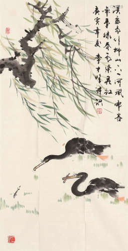 李才旺（1943～2018） 花鸟 镜芯 设色纸本