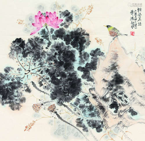 赵华双（b.1970） 花鸟 镜芯 设色纸本