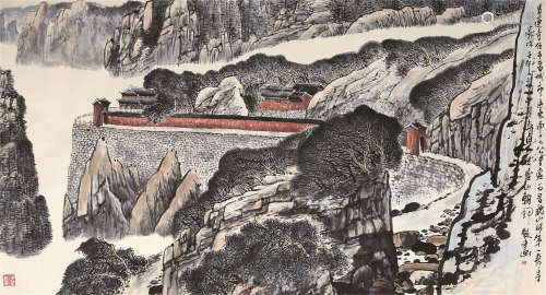 王朝瑞（1939～2008） 青莲寺 镜片 设色纸本