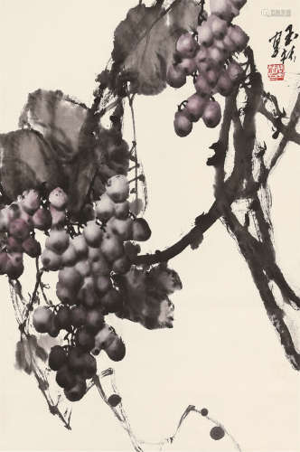 裴玉林（b.1943） 葡萄 立轴 设色纸本