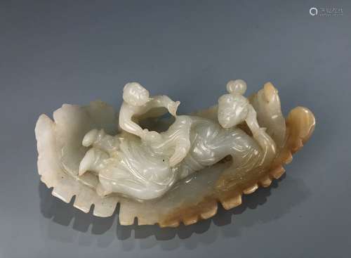 Carved White Jade Figure