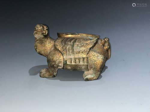 A Gilt Bronze Figure Of Animal