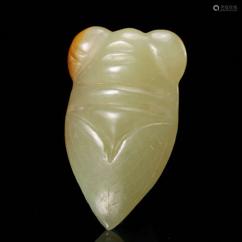 CHINESE YELLOW JADE CICADA