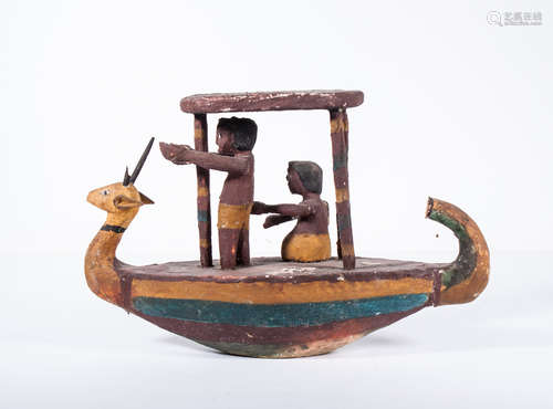 EGYPTIAN LARGE WOOD RIVER BOAT