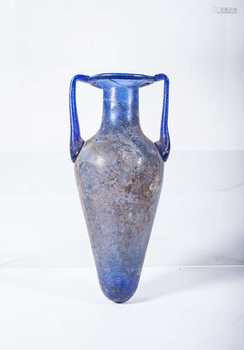 ANCIENT ROMAN GLASS AMPHORA