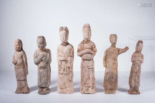 GROUP OF 6 CHINESE CLAY IDOL