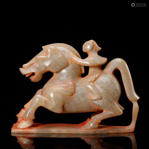 CHINESE JADE CARVED HORSE