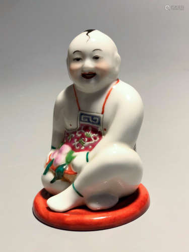 CHINESE FAMILLE ROSE PORCELAIN BOY