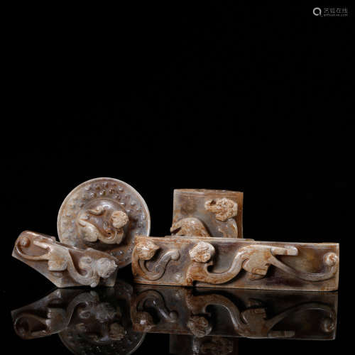 CHINESE JADE SWORD FITTINGS