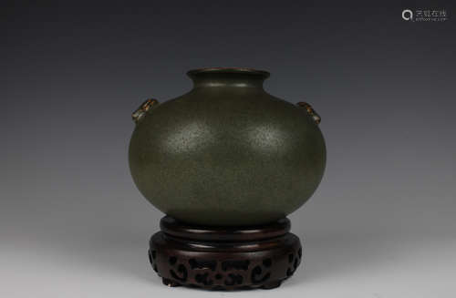 CHINESE TEA DUST GLAZED PORCELAIN JAR